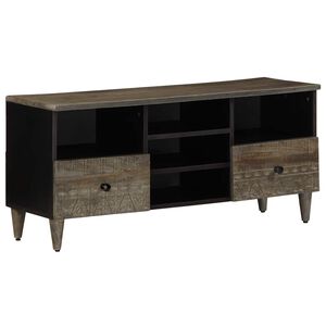 vidaXL M&oacute;vel de TV 100x33x46 cm madeira de mangueira maci&ccedil;a preto