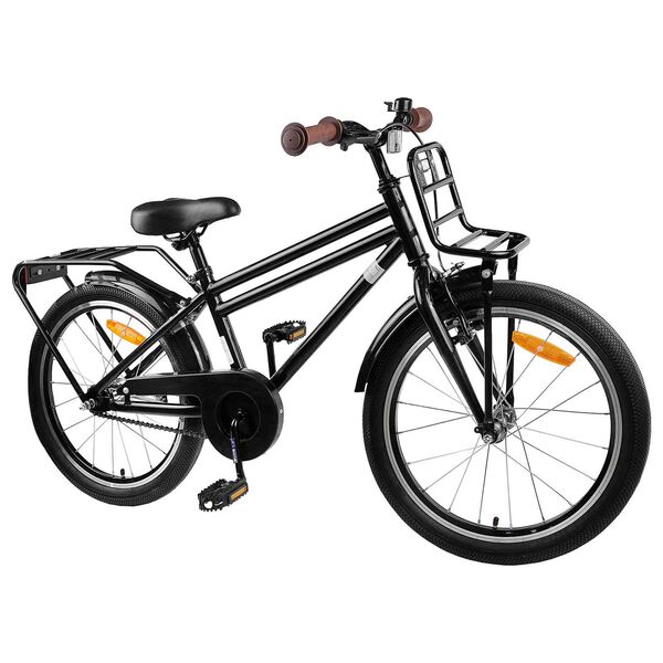 vidaXL Bicicleta Infantil 18 Polegadas para 5-7 anos Preto