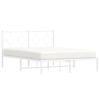 vidaXL Estrutura de cama com cabeceira 140x200 cm metal branco