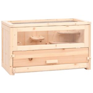 vidaXL Gaiola para hamster 60x30x35 cm madeira de abeto maci&ccedil;a