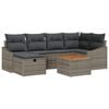 vidaXL Conjunto de Sof&aacute; de Jardim com almofada 7 pcs Cinzeto vime PE