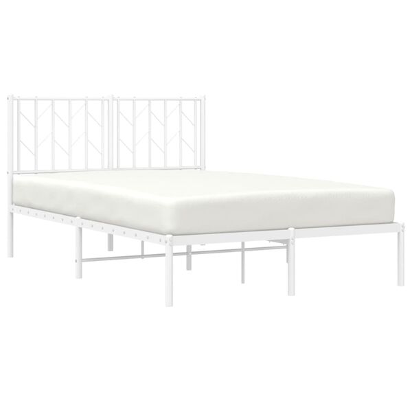vidaXL Estrutura de cama com cabeceira 120x190 cm metal branco