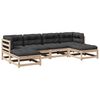 vidaXL 6 pcs conjunto de sof&aacute;s de jardim c/ almofad&otilde;es pinho maci&ccedil;o