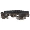 vidaXL Conjunto de Sof&aacute; de Jardim 14 unid. Cinza e Cinza Escuro