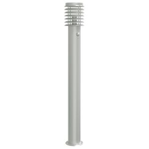 vidaXL Candeeiro de ch&atilde;o exterior c/ sensor 110 cm a&ccedil;o inox. prateado
