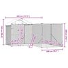 vidaXL Canil de exterior com teto 4x4x2,5 m a&ccedil;o galvanizado prateado