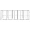 vidaXL Canil de exterior 12,1 m&sup2; a&ccedil;o galvanizado