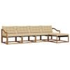vidaXL Conjunto de Sof&aacute;s para Exterior 5 unid. Natural e Bege