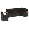 vidaXL 6 pcs conjunto sof&aacute;s de jardim c/ almofad&otilde;es vime PE preto