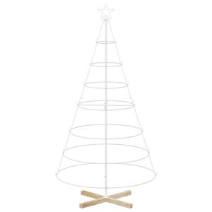 vidaXL &Aacute;rvore de Cone de Natal KUOPIO 180 cm A&ccedil;o Branco