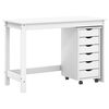 vidaXL Mesa e Arm&aacute;rio sobre Rodas MOSS 2 pcs Branco