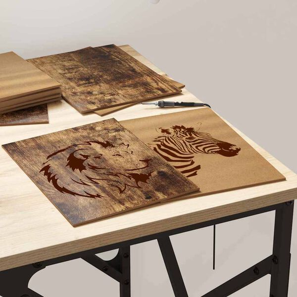 vidaXL Pain&eacute;is de Decora&ccedil;&atilde;o 50 pcs Carvalho Defumado 21 x 30 x 0,27 cm