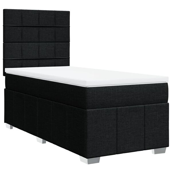 vidaXL Cama com molas/colch&atilde;o 90x190 cm tecido preto