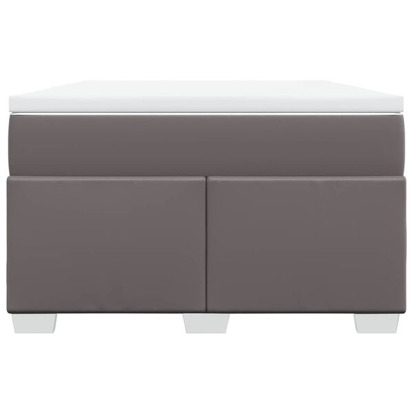 vidaXL Cama com molas/colch&atilde;o 120x200 cm couro artificial cinzento