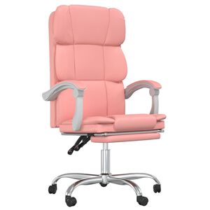 vidaXL Cadeira de escrit&oacute;rio reclin&aacute;vel couro artificial rosa