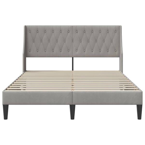 vidaXL Estrutura da Cama Cinzento-claro 140 x 190 cm Veludo