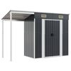 vidaXL Abrigo de jardim com alpendre 277x107x181 cm a&ccedil;o antracite