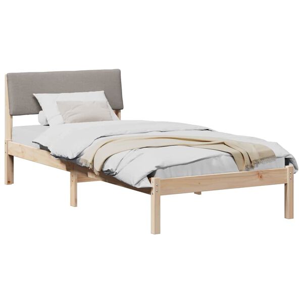 vidaXL Estrutura da cama com cabeceira Marrom e taupe 90 x 190 cm