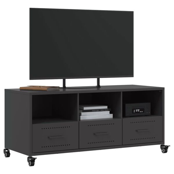 vidaXL Móvel de TV 100,5x39x43,5 cm aço preto