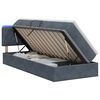 vidaXL Cama de Armazenamento LED com Colch&atilde;o Cinzento-Escuro