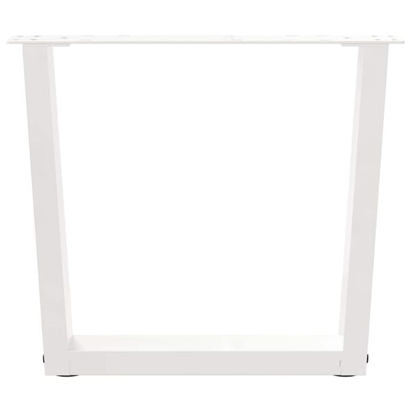 vidaXL P&eacute;s para mesa de centro em V, 2 pe&ccedil;as, branco, 50x (42-43,3) cm, a&ccedil;o