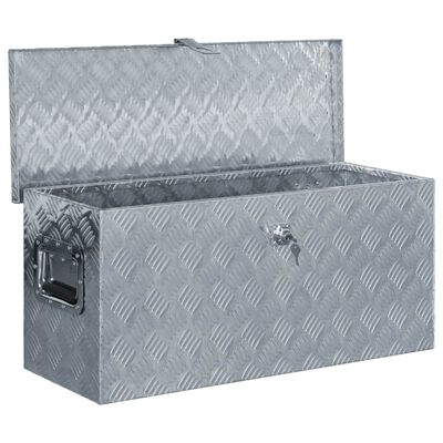 vidaXL Caixa de alumínio 80x30x35 cm prateado