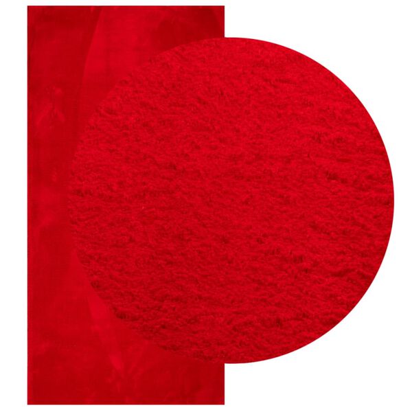 vidaXL Tapete pelo curto macio e lav&aacute;vel HUARTE 100x200 cm vermelho