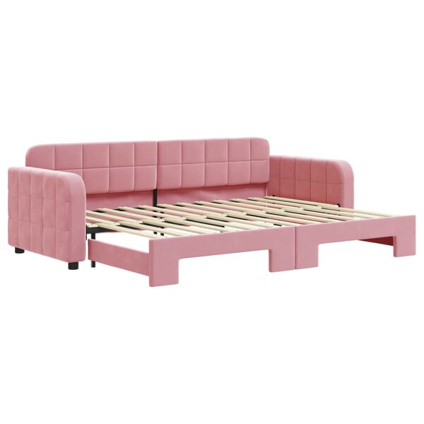vidaXL Sof&aacute;-cama com gavet&atilde;o 80x200 cm veludo rosa