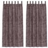 vidaXL Cortinas de Veludo 2 pcs Castanho 260 x 140 cm Veludo