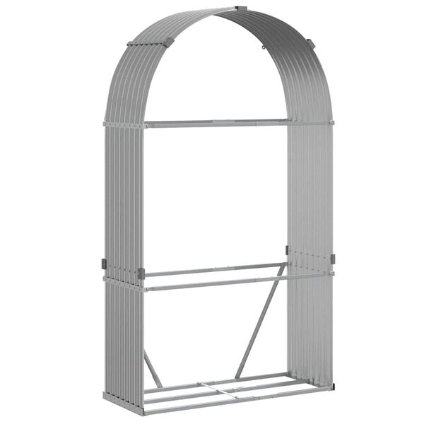 vidaXL Suporte de lenha 120x45x210 cm aço galvanizado cinza-claro