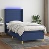 vidaXL Cama box spring c/ colch&atilde;o e LED 80x200 cm tecido azul