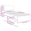 vidaXL Estrutura da Cama Sonoma cinza 75 x 190 cm Madeira engenheirada