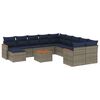 vidaXL Conjunto de sof&aacute; de jardim com 12 pe&ccedil;as e almofadas em rattan sint&eacute;tico cinza