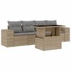 vidaXL 5 pcs conjunto de sof&aacute;s p/ jardim com almofad&otilde;es vime PE bege