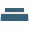 vidaXL Cama com Armazenamento Azul Escuro 160 x 200 cm Veludo