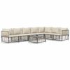 vidaXL 8 pcs conjunto lounge de jardim c/ almofad&otilde;es vime PE antracite