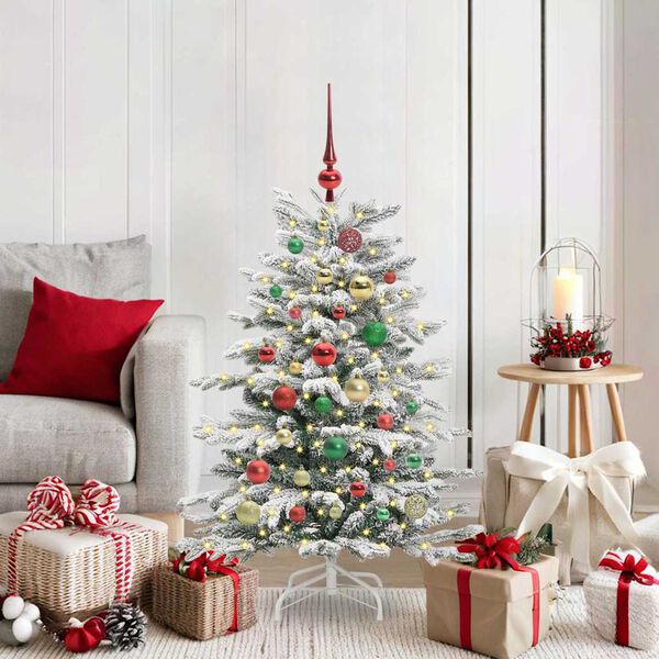 vidaXL &Aacute;rvore de Natal Articulada Artificial Branco 120 cm PE e PVC