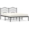 vidaXL Estrutura de cama com cabeceira 140x190 cm metal preto