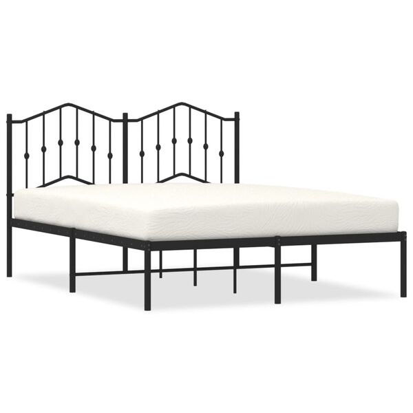 vidaXL Estrutura de cama com cabeceira 140x190 cm metal preto