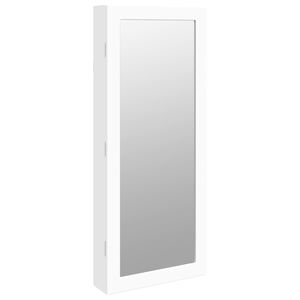 vidaXL M&oacute;vel para joias de parede espelhado com luzes LED branco