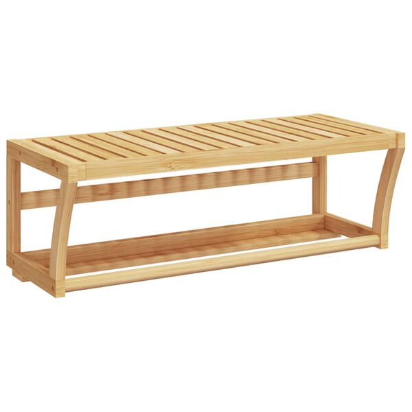 vidaXL Toalheiro de parede com prateleira 60x25x20 cm bambu