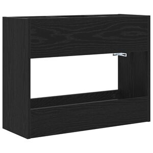 vidaXL Suporte de Guarda-Sol Carvalho Preto 65 x 24 x 50 cm