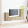 vidaXL Conjunto de m&oacute;vel de TV Montado na parede 3 pcs Carvalho Sonoma