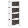 vidaXL Caixa arruma&ccedil;&atilde;o empilh&aacute;vel rodas 4 camadas 28 L 48x29,5x112,5cm