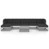vidaXL 8pcs conjunto lounge de jardim c/ almofad&otilde;es pinho maci&ccedil;o cinza