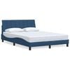 vidaXL Estrutura de cama sem colch&atilde;o Hanko 120x200 cm tecido azul
