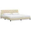 vidaXL Cama com colch&atilde;o 200x200 cm tecido cor creme