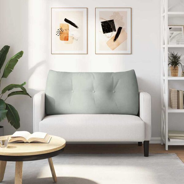 vidaXL Travesseiro para Costas Cinzento-claro 100 x 24 x 50 cm Veludo