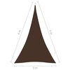 vidaXL Para-sol estilo vela tecido oxford triangular 3x4x4 m castanho