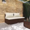 vidaXL 2 pcs conjunto lounge jardim c/ almofadões vime PE castanho